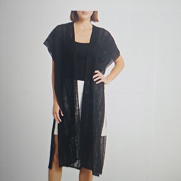 Steve Madden Open Coverup Vest Crochet Olive One Size NEW - Picture 13 of 15